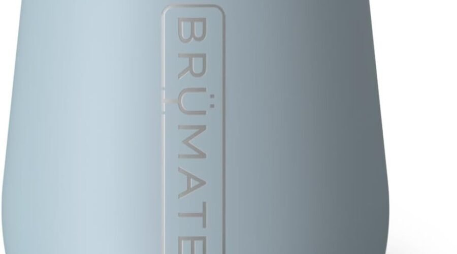 BrüMate Uncork’d 100% Leak-Proof 14oz Insulated Wine Tumbler with Lid – Vacuum Insulated Stainless Steel Wine Glass – Perfect For Travel & Outdoors (Mist)
