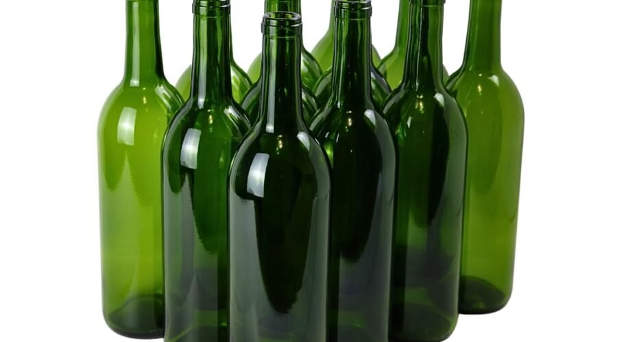 FastRack W5 Bordeaux Wine Bottles Liquor Bottles 750ml Green | Pack of 12, 750 ml, Empty Bottle, for Drinks, 12 per Case, NO CORKS INCLUDED