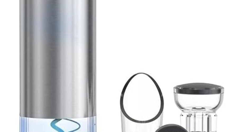CIRCLE JOY 5-in-1 Electric Wine Opener Gift Set Stainless Steel Electric Wine Bottle Opener Battery Operated Corkscrew with Foil Cutter, Wine Pour, Wine Stopper and Storage Base, Silver