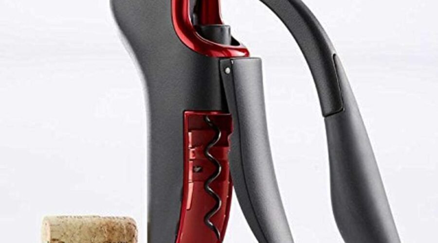 Wine Opener Compact Vertical Corkscrew Wine Bottle Opener with Built-in Foil Cutter