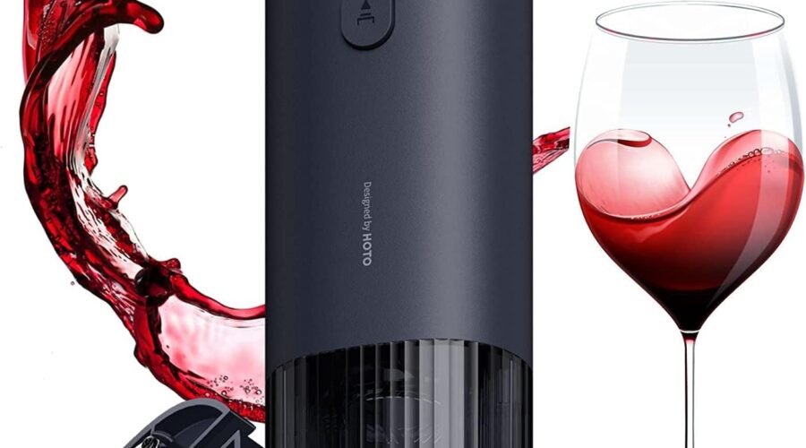 HOTO Electric Wine Opener, Automatic Bottle Opener with Foil Cutter, Uncorks 170+ Bottles, 10s Instant Opening, Battery Operated Corkscrew Wine Opener, Ideal Gifts for Wine Lover Wedding Party Home