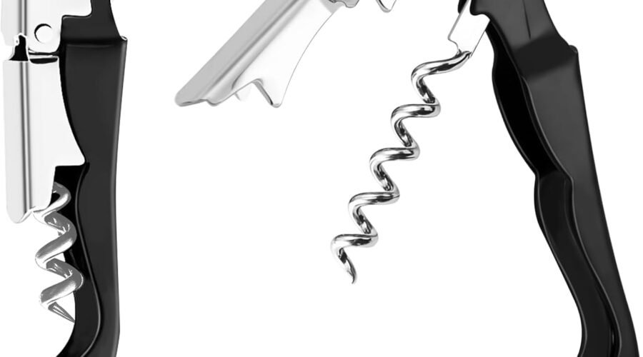 Wine Opener Professional Waiter’s Corkscrew Wine Opener Set – Stainless Steel Wine Key with Foil Cutter, Multifunctional Bottle Opener for Wine & Beer