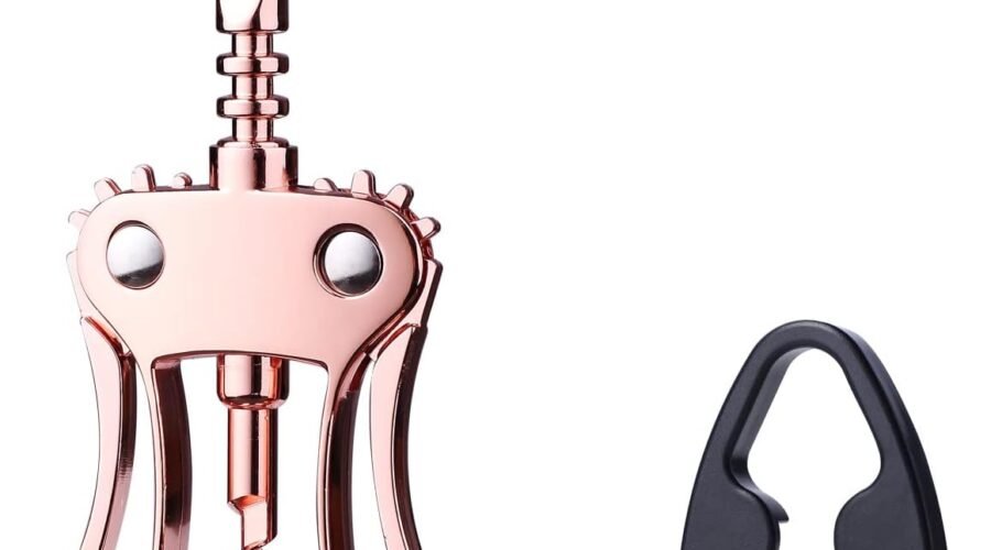 Wine Opener, Zinc Alloy Premium Wing Corkscrew Wine Bottle Opener with Multifunctional Bottles Opener, Upgrade
