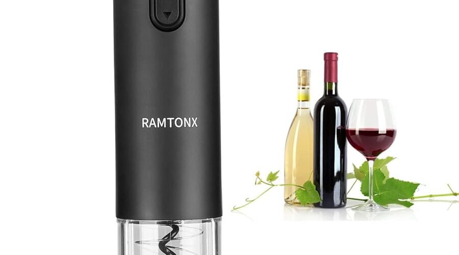 Electric Wine Bottle Opener, Wine Opener Corkscrew Key Set with Foil Cutter,Automatic Reusable Easy Carry Black Wine Opener Gift for Waiter Women in Home Kitchen Party Bar Outdoor
