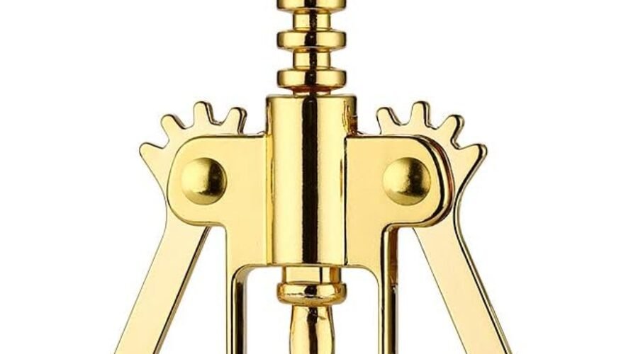 JXS Simple Wing Corkscrew Gold Wine Opener and Beer Opener, Multifunctional Wine Corkscrew Opener