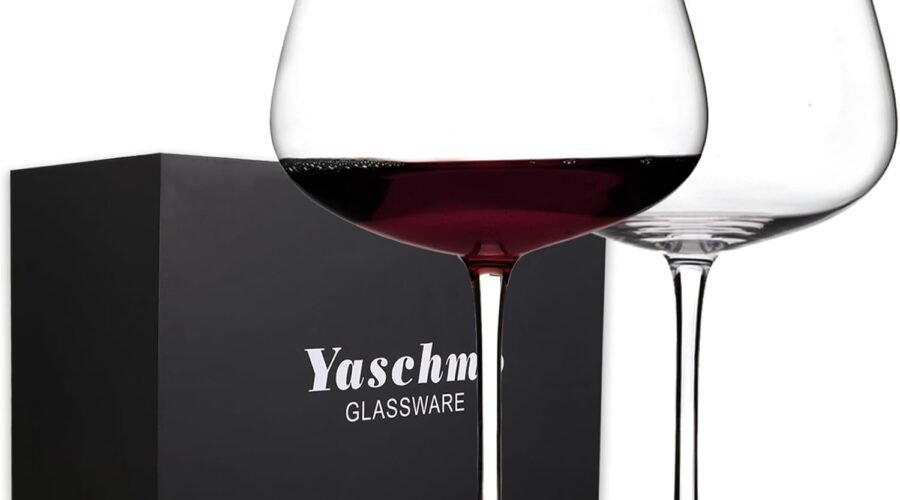 Super Large 30OZ Wine Glasses-Hand Blown Crystal Giant Wine Glasses, Big Burgundy Glasses Oversized, Red White Wine,Luxury, Elegant, Ideal Gift for Women,Men,Christmas,Anniversary,Birthday (Pack of 2)