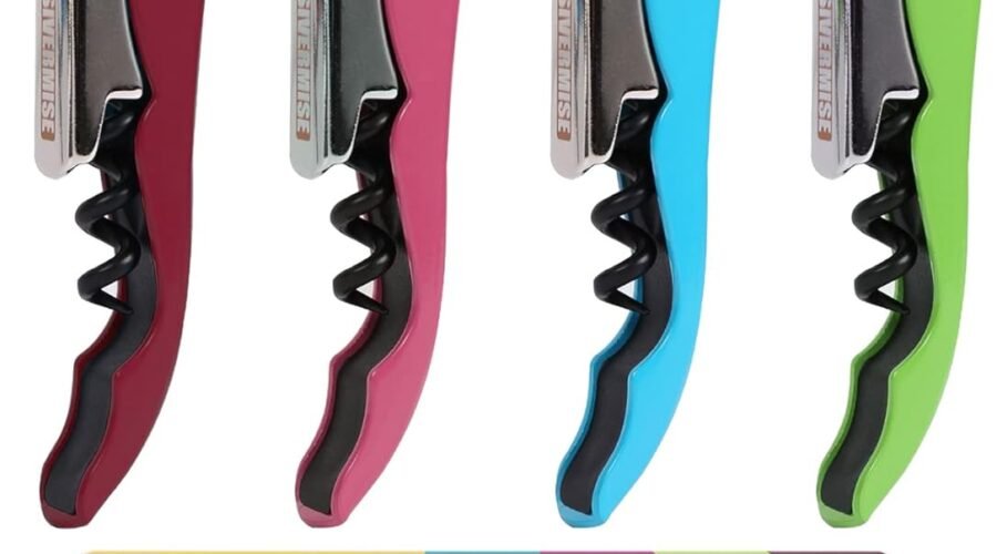 Waiters Corkscrew, Wine Bottle Opener, Wine Key, Multi-Functional All-in-1(Multi-Color, Pack of 4)