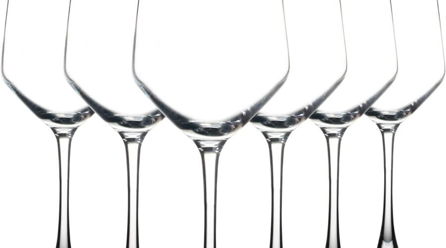 YANGNAY Wine Glasses Set of 6, 13 Oz Red or White Wine Glass with Stem, Perfect for Home, Restaurant, Dishwasher Safe