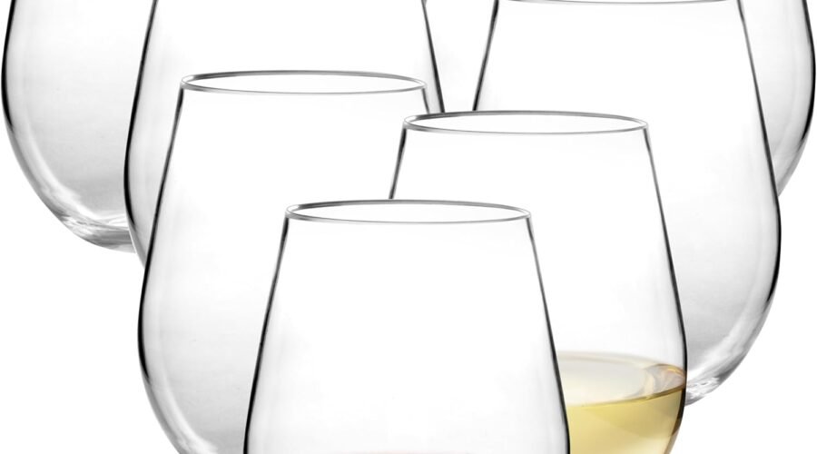 D’Eco Unbreakable 20 oz Wine Glasses (Set of 8) – 100% Tritan Reusable Shatterproof Clear Glassware – Perfect Cocktail Glasses for Charcuterie Boards, Summer Pool Parties, BBQs – Wedding Gift Idea