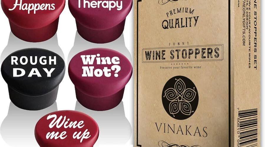 Funny Silicone Wine Stopper Set – Must-Have Wine Accessories & Perfect Wine Gifts for Women & Men – Airtight & Reusable