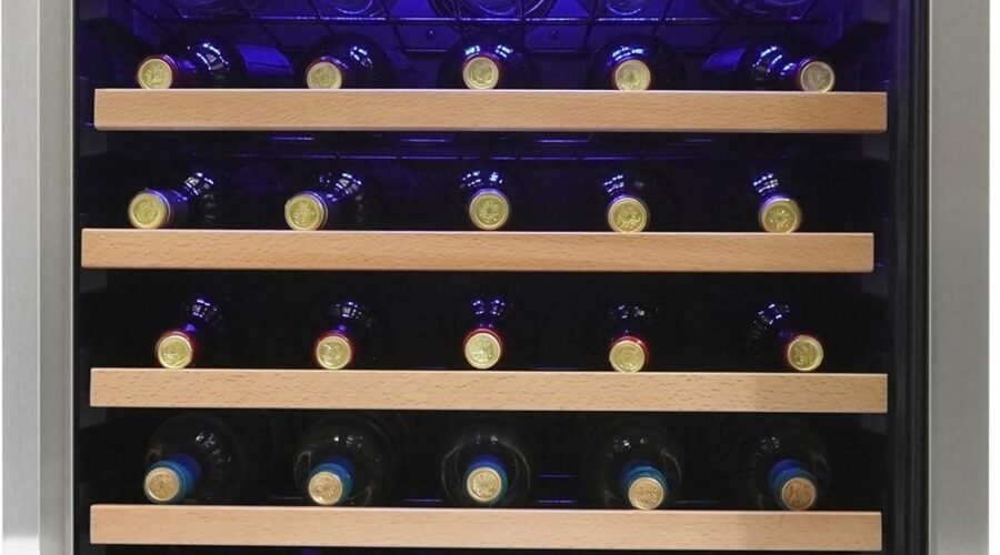 Danby Silhouette SWC057D1BSS Built In Wine Cooler, Under Counter Wine Chiller In Stainless Steel Look – For Kitchen, Home Bar