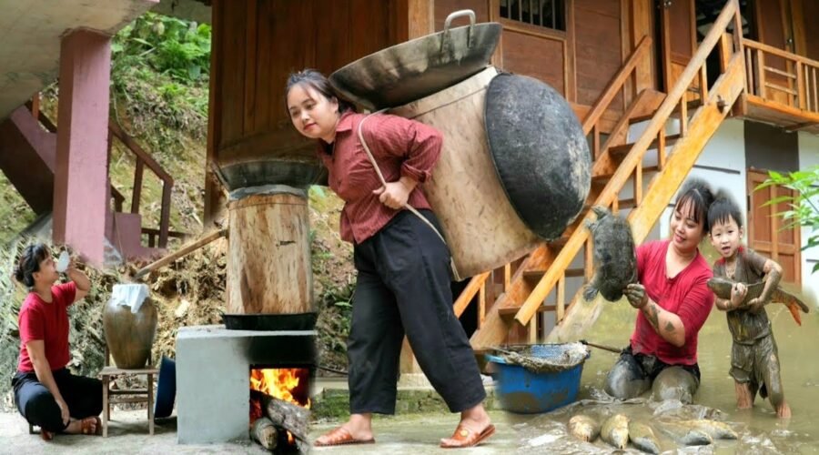 Full 101 Days Building a New Life, Traditional Corn Wine Making and Harvesting Giant Fish