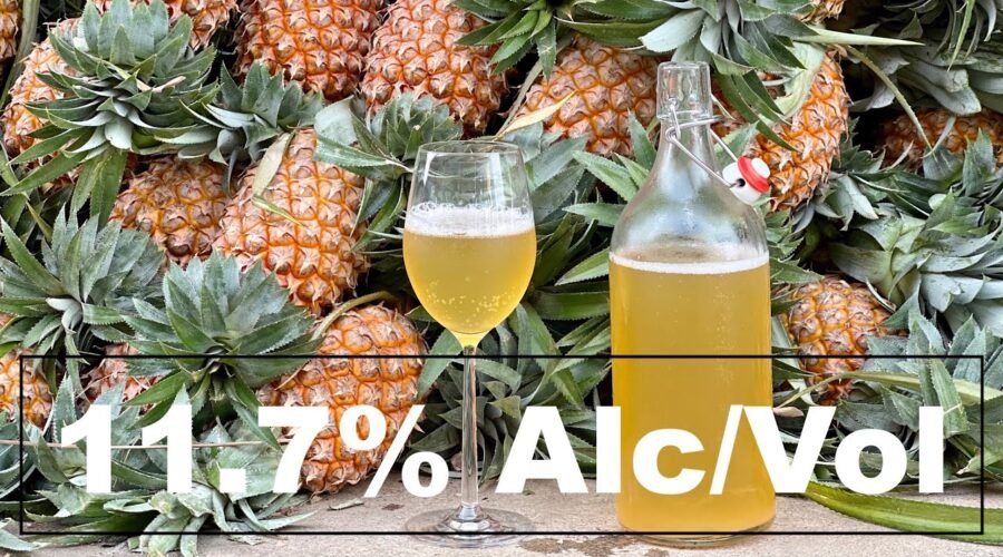 Homemade PINEAPPLE WINE with 11.7% of ALCOHOL
