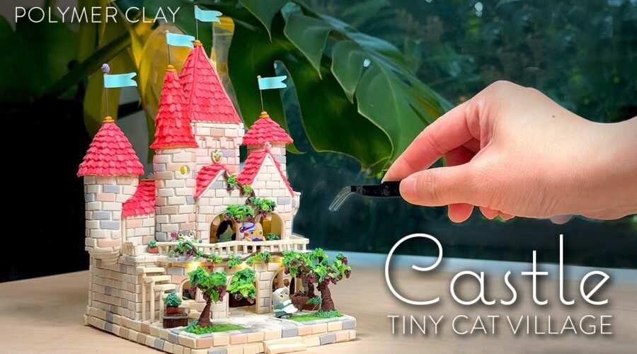 Making🏰Castle Winery🍇Tiny Cat Village🏡with Polymer Clay!