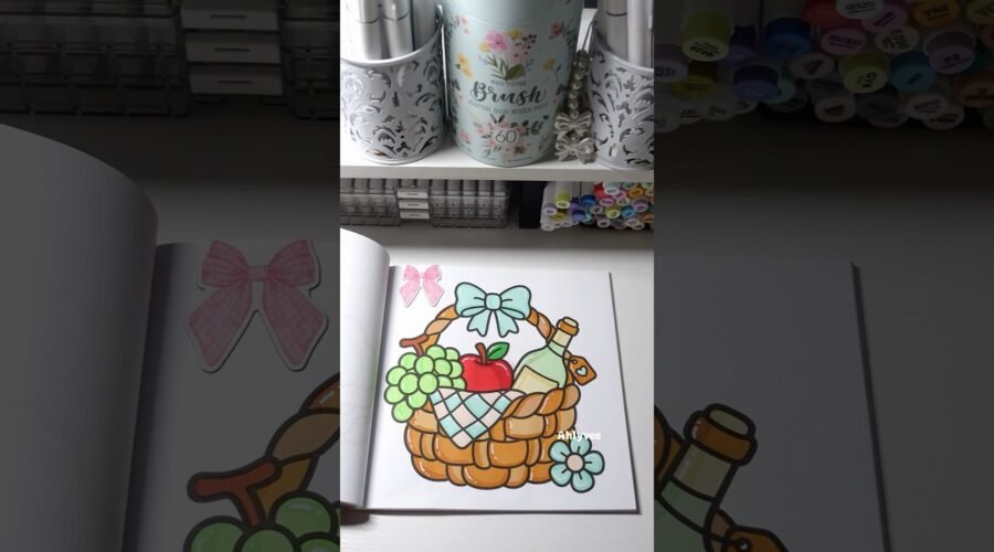 | Cafe & Bistro is now on Amazon! #color #asmr #picnic #wine #grapes #apple #picnicbasket