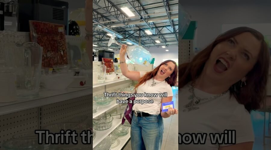 A giant WINE GLASS! Found a the thrift store 😱😱 #thriftfinds #thriftflip #thriftshopping #lol