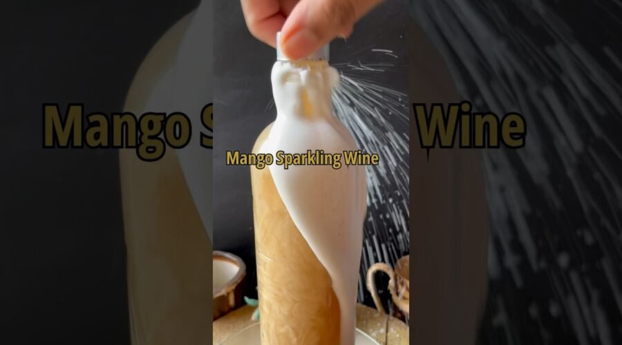 Homemade mango sparkling wine #shortsfeed #youtubeshorts #cocktail #shorts