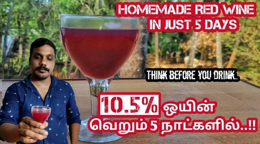 5 நாட்களில் ஒரு அற்புதமான 10.5% ஒயின் !! | Homemade Red wine within 5 days..| SK VLOGS